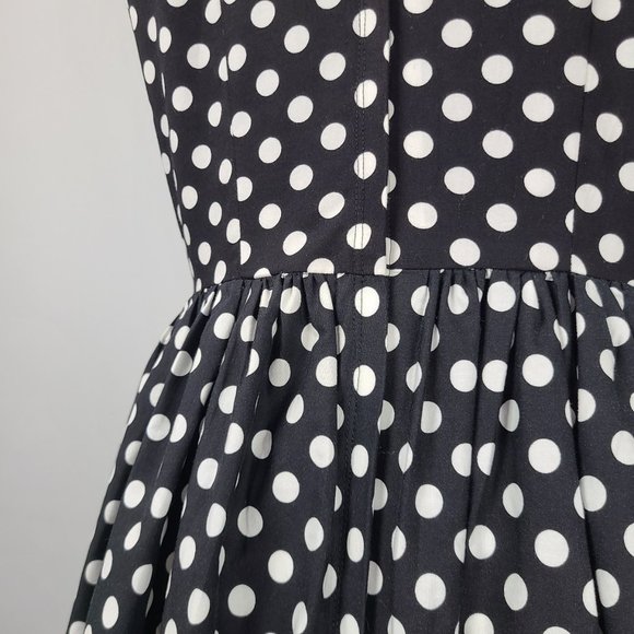Black Polka Dot Fit & Flare Dress Size M - Picture 8 of 9